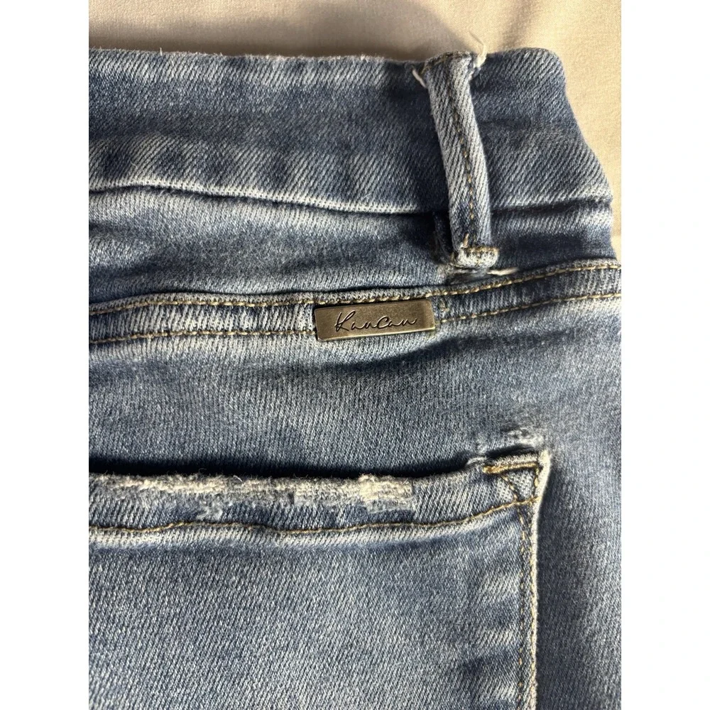 KanCan Curvy Women's Distressed Button‎ Fly Crop Skinny Jeans Raw Hem 11/29